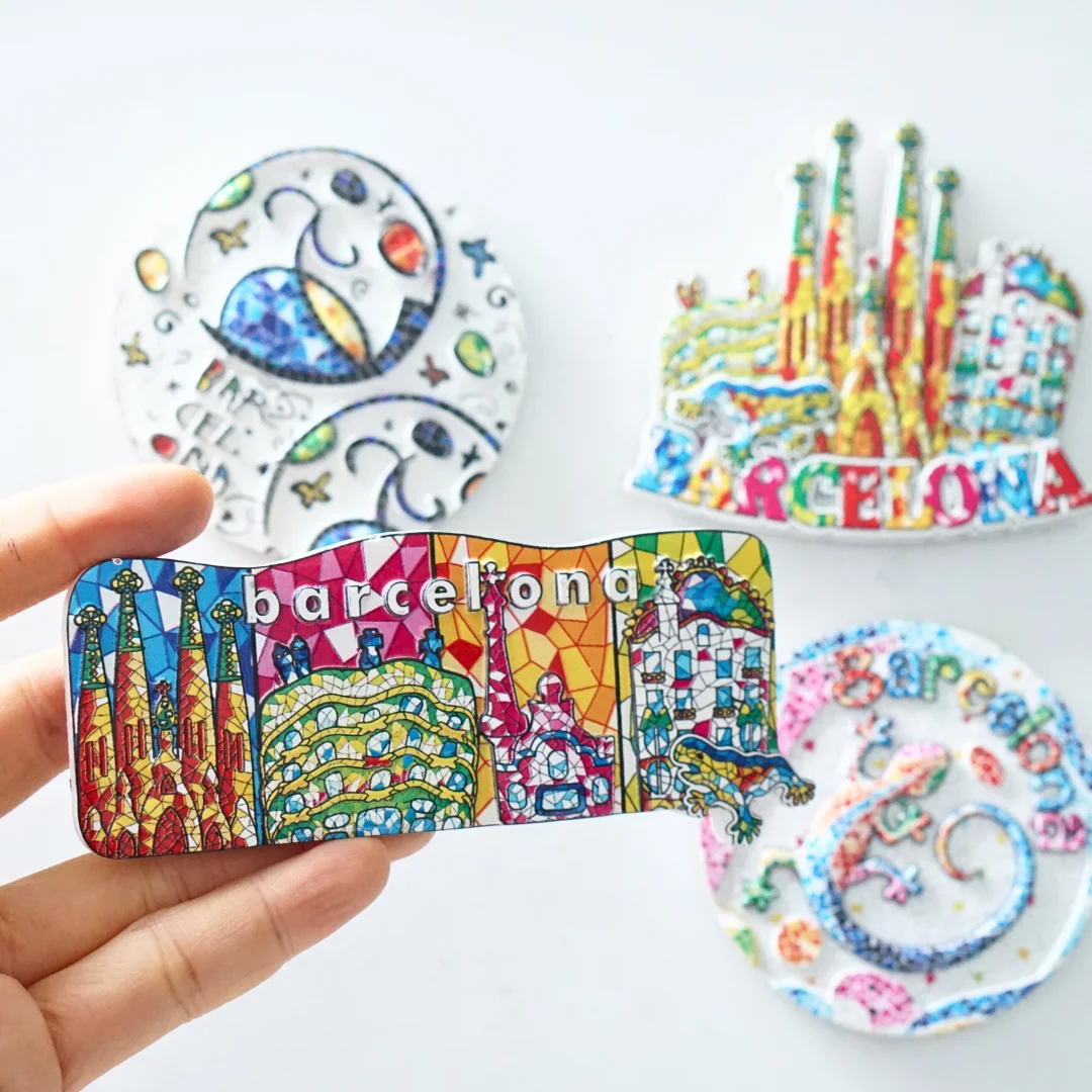 1 unidad, imanes para nevera de Barcelona, imanes para nevera con paisaje de Barcelona, imanes para nevera de España, imanes para nevera con atracciones de España, Colorfu