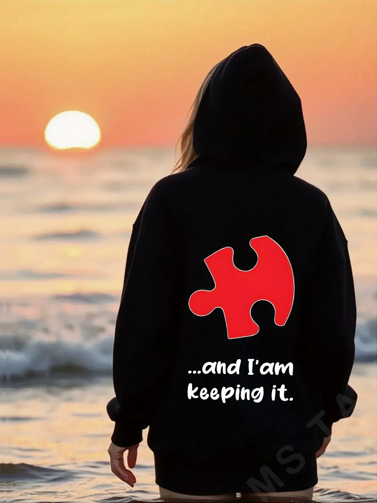 1 STÜCK [Paarstil] Lässige Mode „He and Her Love“-Muster, bedruckt, passender Paar-Hoodie, bequemer Valentinstag-Pullover