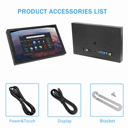 Portable Monitor 7 Inch 1024x600 IPS LCD HDMI-compatible VGA AV Input DC Type C Power Screen for PC Laptop Camera TV Box DVD