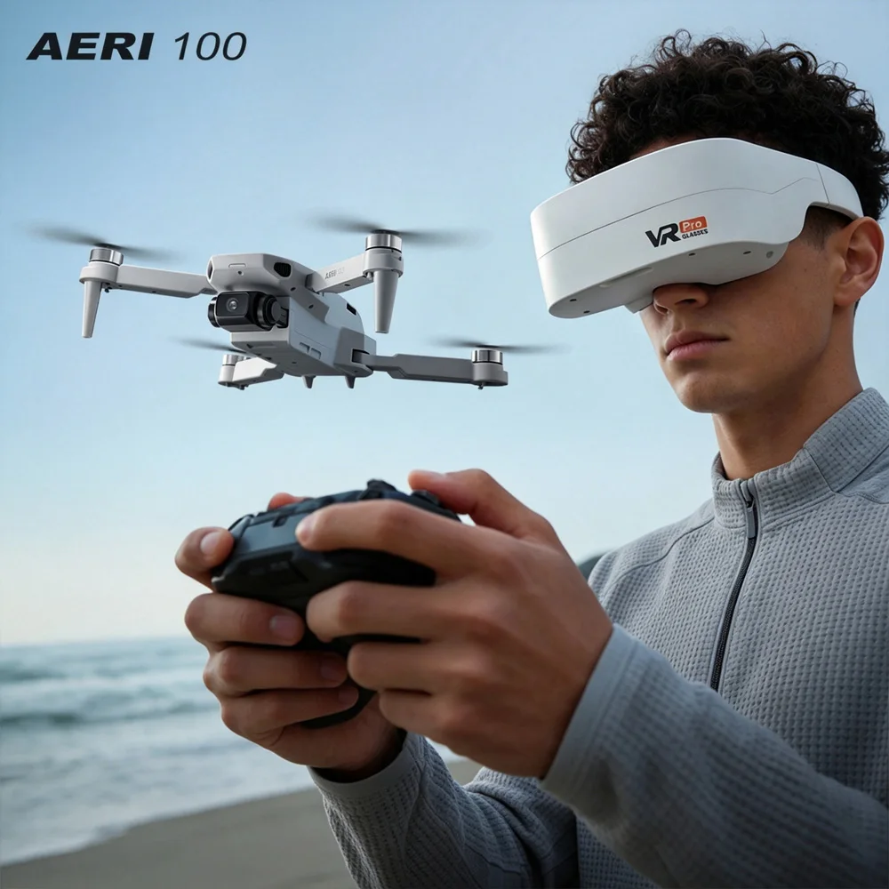 Aeri100 VR Professional 4K Aerial Photography Drone Brushless Dual Camera WiFi FPV Foldable Quadcopter Under 250g Toys Kids Gift