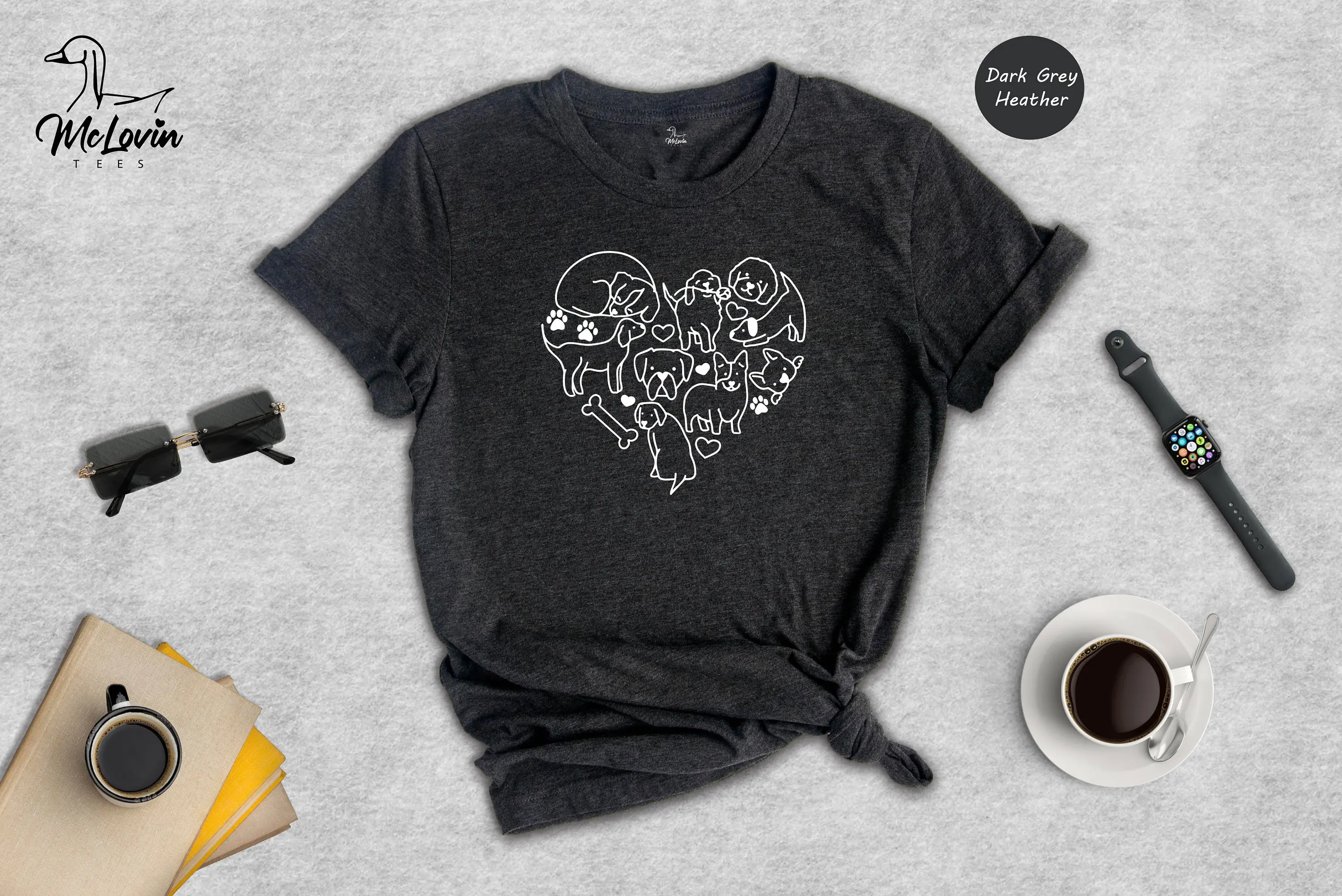 الكلب القلب تي شيرت عاشق مالك S الفراء ماما لطيف أمي ل #1