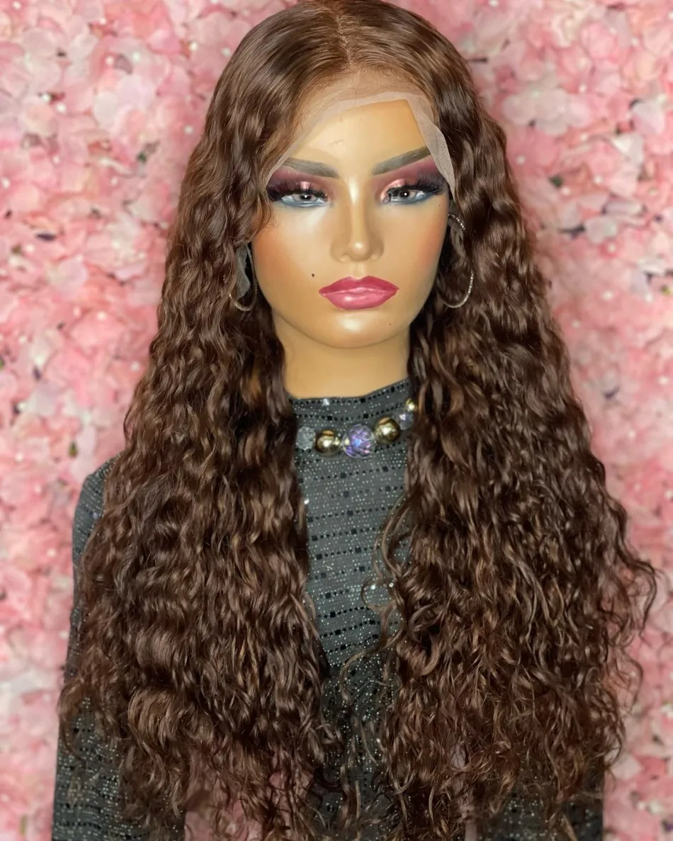 250 Density Human Hair Wigs Chocolate Brown Lace Front Wig Curly Wigs 13x6 Hd Lace Frontal Wig Colored Brazilian Hair for Women