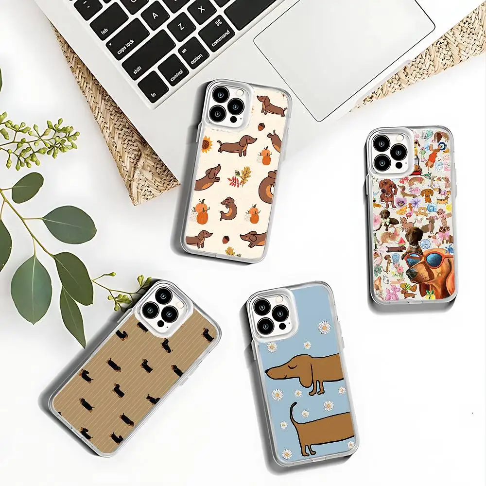 

Dachshund Dog Love Phone Case for iPhone 16 15 14 13 12 11 17 Plus Pro Max X XR XS Max Soft Clear Tpu