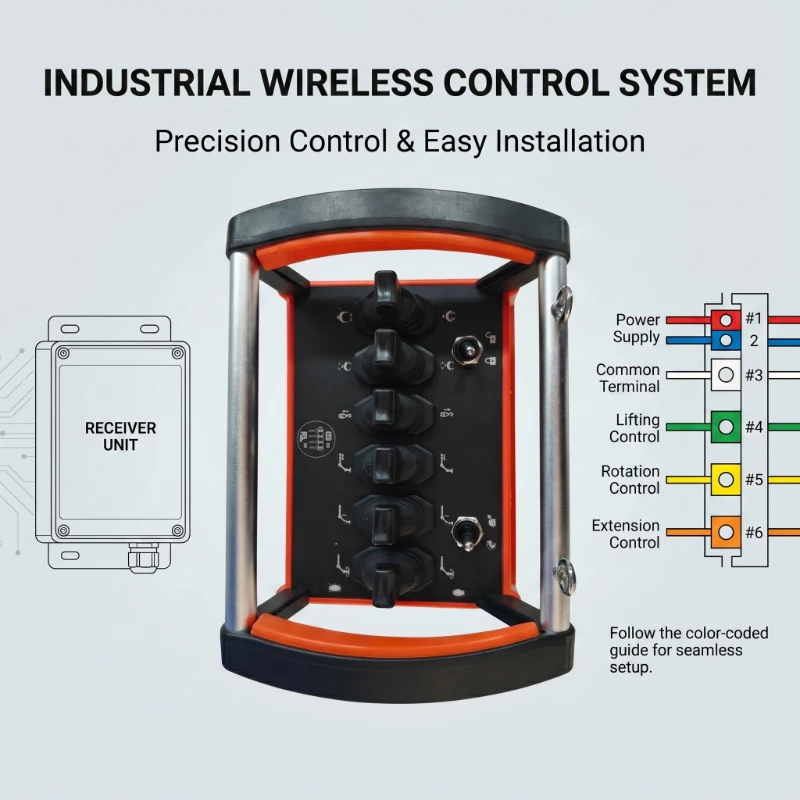Factory Industrial Wireless Remote 500-1000m, IP68, CE FCC, Adjustable Speed & Travel, Emergency Stop for Crane
