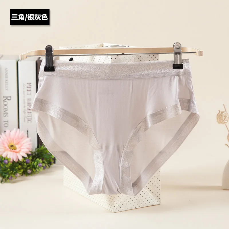 Birdtree Women Lace Panties, 100% Real Silk Comfortable Healthy Everyday Wear, Pink White Mid-Waist Package Lace Briefs U34705C - Image 2