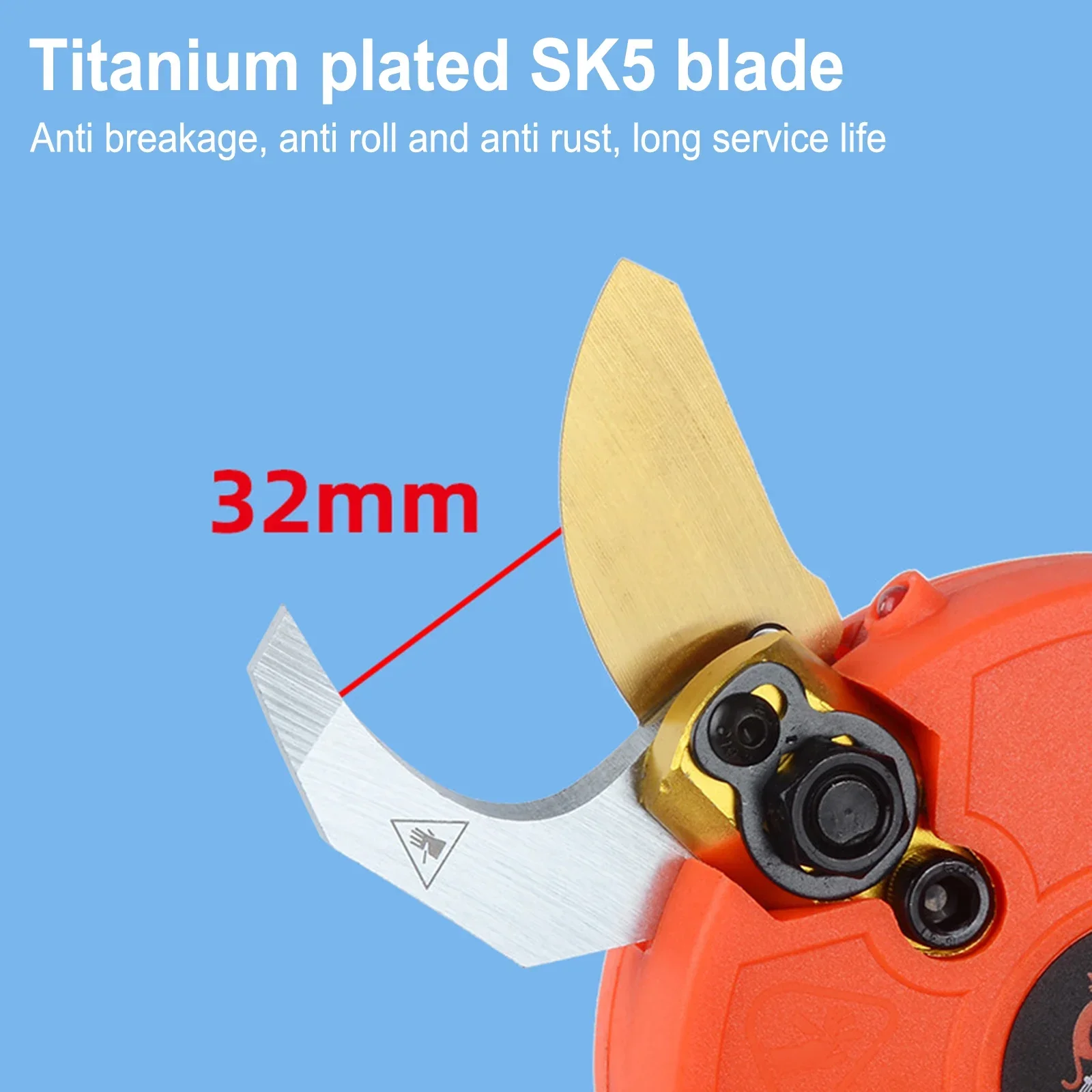 Cordless Electric Pruner Rechargeable Electric Pruning Shears Garden Fruit Tree Bonsai Pruning Branches Cutter Tool