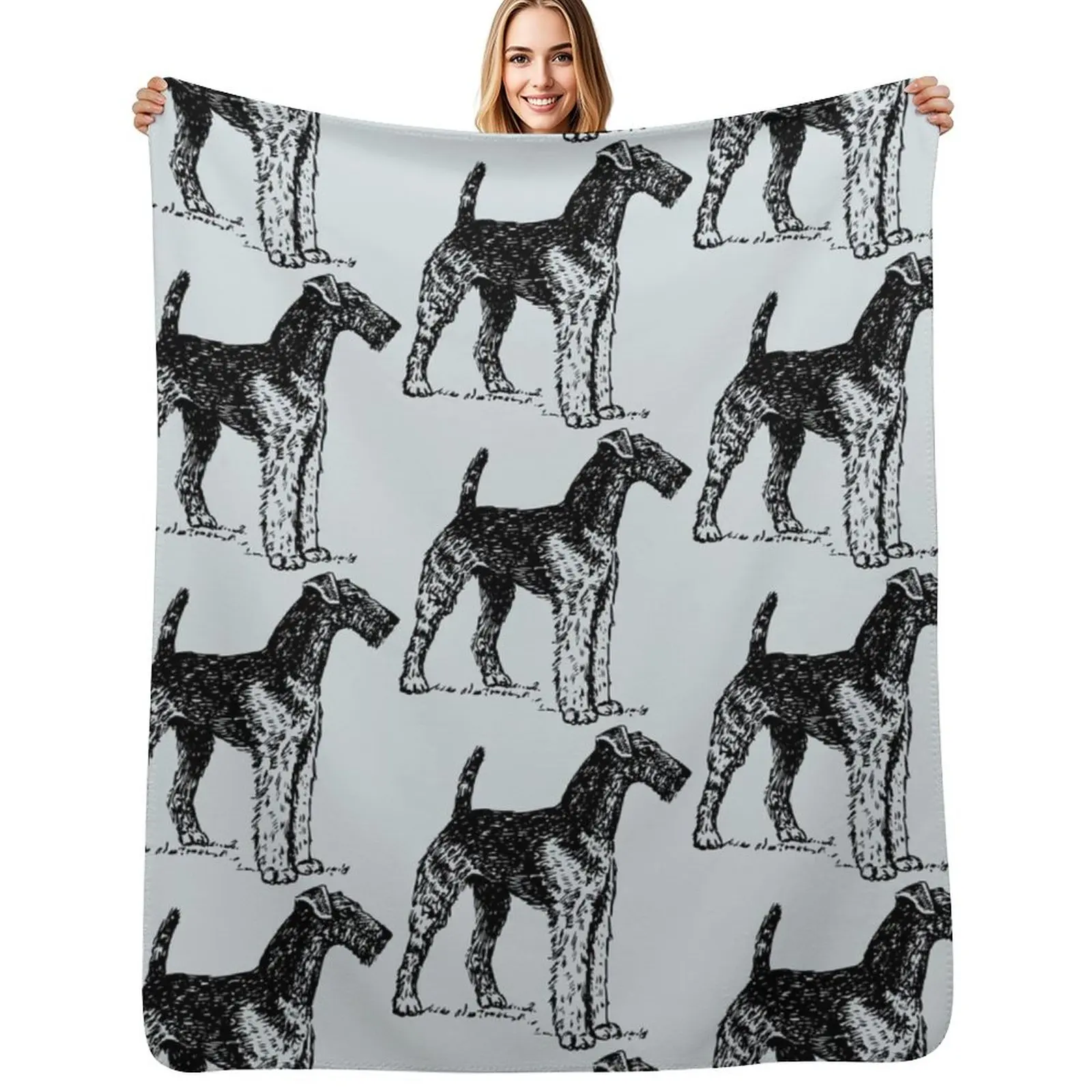 Airedale Terrier Throw Blanket Thermals For Travel Furrys Decorative Beds Warm Blankets