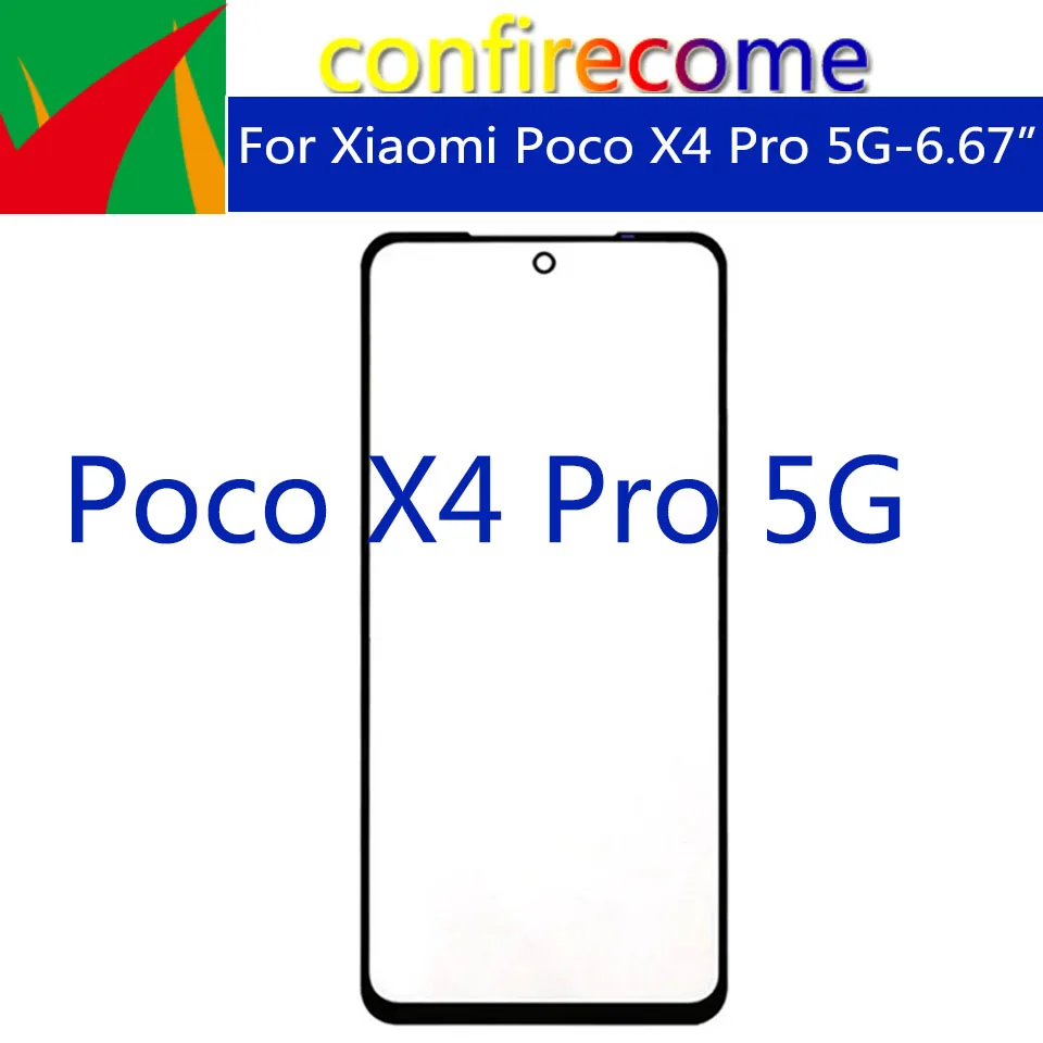 

10Pcs\Lot For Xiaomi Poco X4 Pro 5G Touch Screen Panel Front Outer Glass Lens For PocoX4Pro 5G LCD Front Glass With OCA