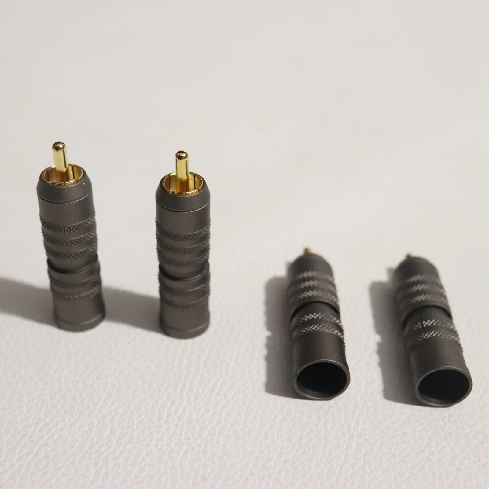 Kharma 4 個新しい RCA オスプラグ真鍮シェル DIY HIFI オーディオビデオプラグ金メッキコネクタジャック 11 ミリメートルオーディオケーブル用