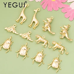 YEGUI MD53,jewelry accessories,nickel free,18k gold plated,copper,hand made,charms,diy animal pendants,jewelry making,6pcs/lot