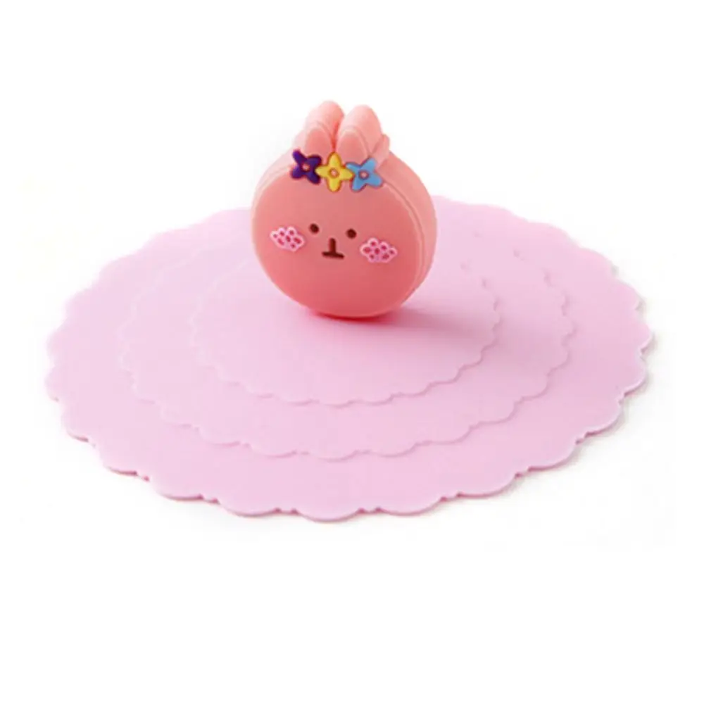 

3pcs New Heat-Resistant Cartoon Silicone Cup Cover Dustproof Tea Lids Leakproof Proof Lid Cup Cup Accessories