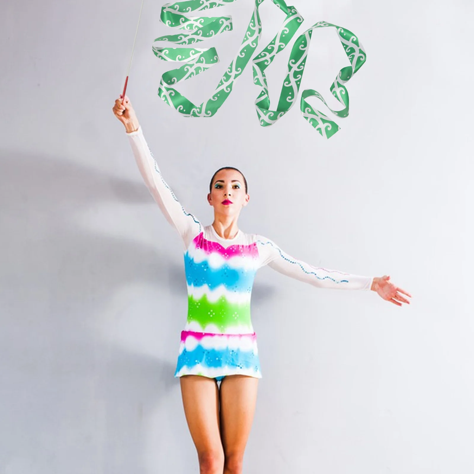 

Artistic Gymnastics 4M Long 5CM Wide Silk Streamers Artistic Dancing Ribbons Portable Dance Props for Kids