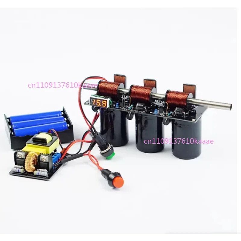 

High Voltage Integrated Electromagnetic Multi-stage DIY Coil Gun Kit, Science and Education Model of Physics Experiment Teaching