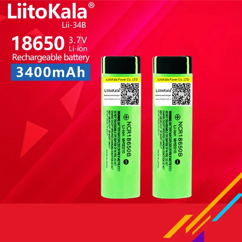 1-30pcs LiitoKala 100% New Original NCR18650B 3.7v 3400 mah 18650 Lithium Rechargeable Battery Flashlight batteries