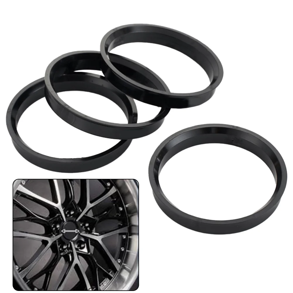 4pcs Car Hub Centric Rings Car Wheel Bore Center Plastic Spacer Ring 66.6mm OD To 57.1mm ID Wheel Center Cap