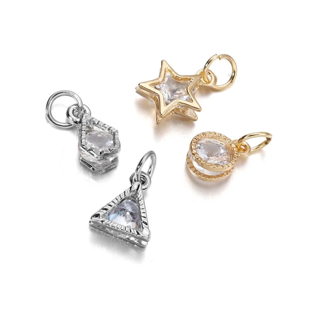 10Pcs/lot Alloy Fashion Rhinestone Hearts Pendant Charms For Earrings Necklaces DIY Love Charms Jewelry  Making Accessories