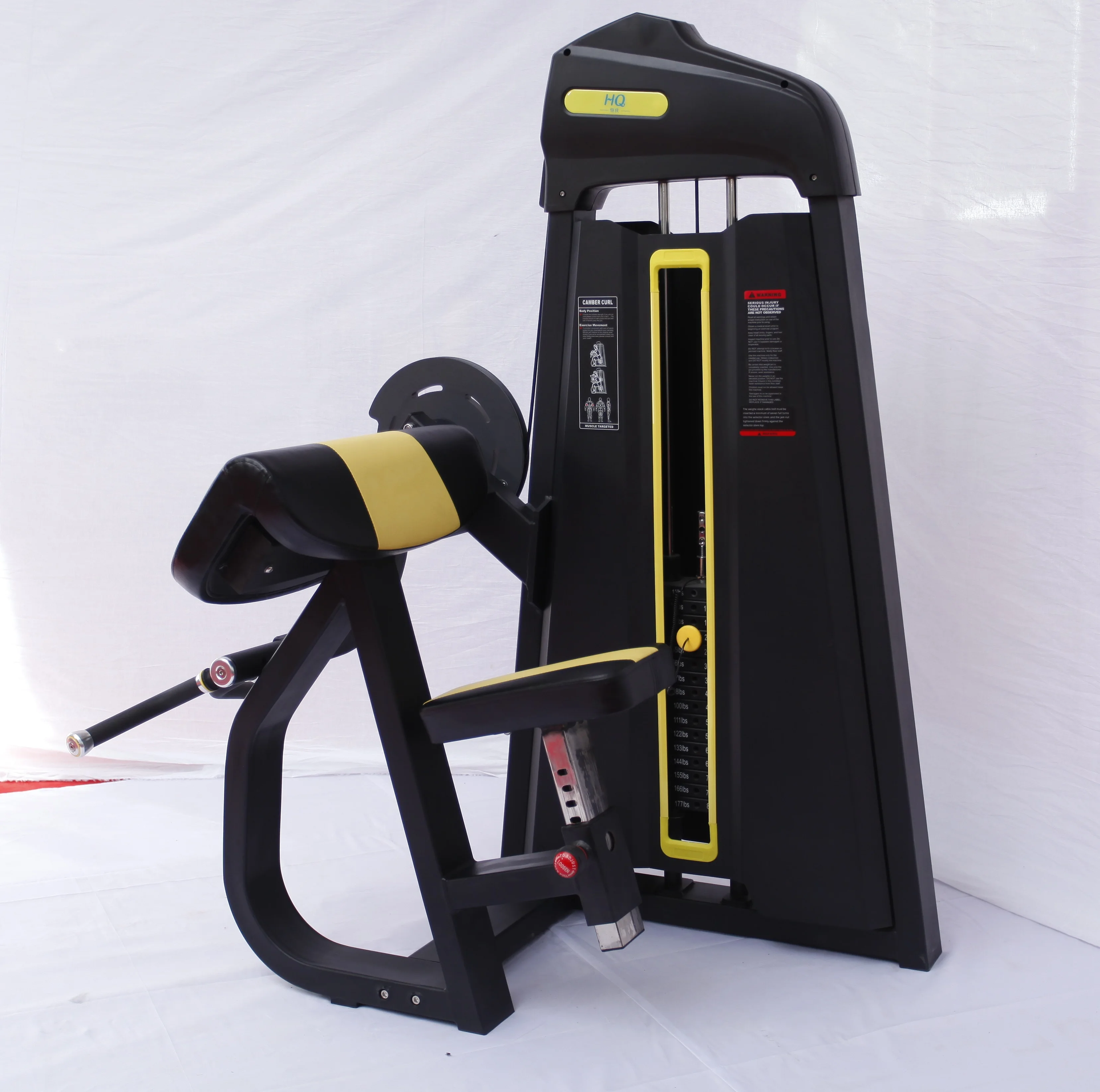 CE Certification HQ1030 Gym Equipment Strength Machine Fitness Equipment Seated 45 Degree Biceps Curl Machine