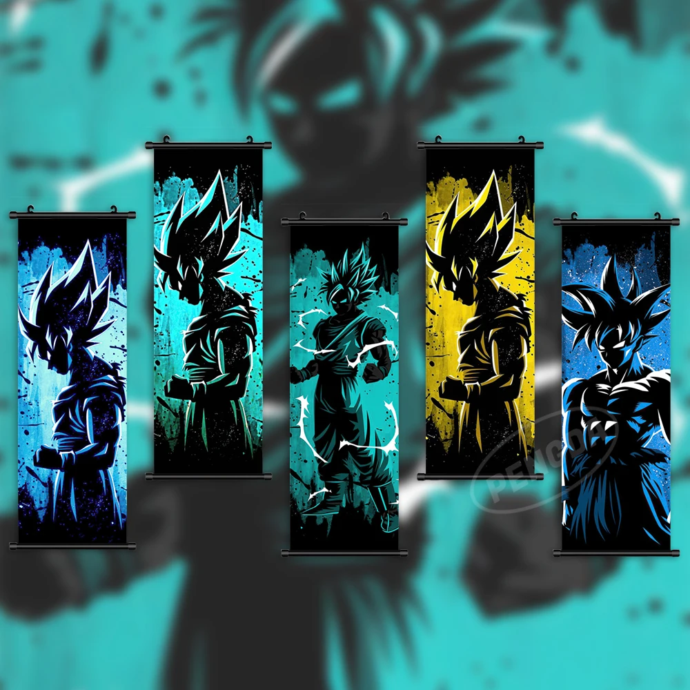 

Wall Artwork Anime Canvas Dragon Ball Pictures Goku Painting Vegeta IV Printed Poster Son Gohan Hanging Scrolls Home Decoration