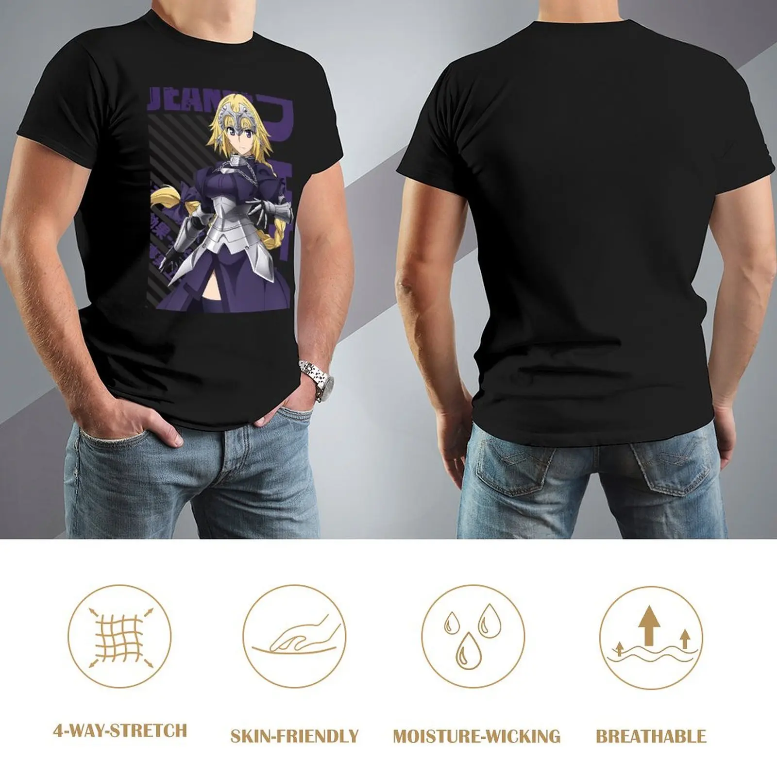 Fate - Jeanne d'arc Camiseta vintage anime camisa Roupas estéticas coisas baratas camisas masculinas