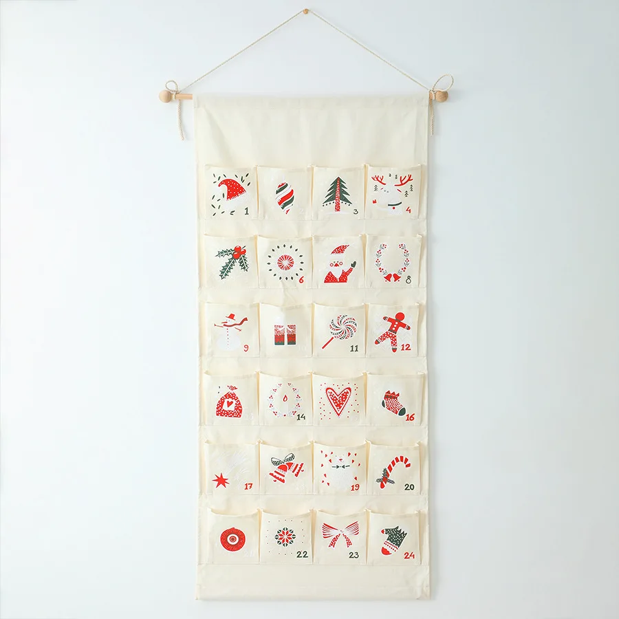 Personalized Woven Fabric Comes To Wall Mounted Pocket Calendar Customized Christmas Countdown Calendar Wall Mounted Decoration