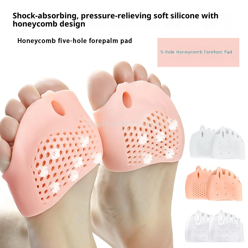Almohadillas de Gel correctoras de Hallux Valgus, almohadillas para el cuidado de los pies, almohadillas para el antepié, cojín separador de dedos de silicona, plantillas para zapatos para aliviar el dolor, 1 par