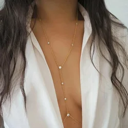 Stonefans Simple Cross Bra Chain Rhinestone Body Jewelry Bikini Summer Beach Fashion Chest Chain Necklace Accessories Clothing