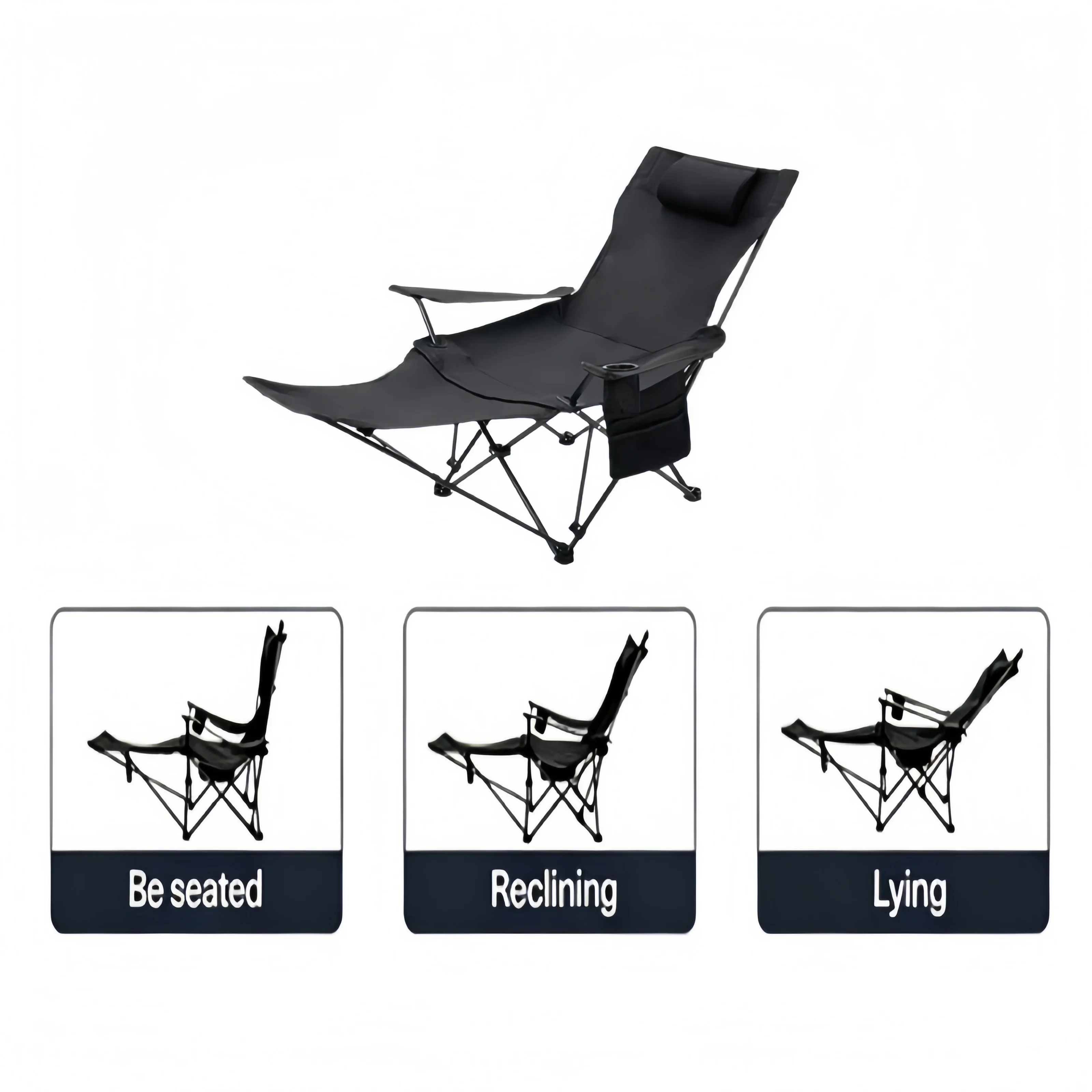 Outdoor Chair Camping - Portable Outdoor Folding Lounge Chair with
