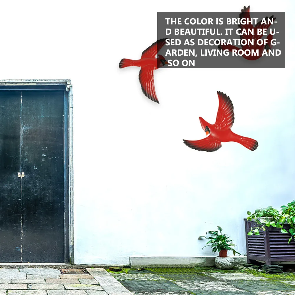 3Pcs Metal Bird Wall Decor Iron Birds Flying Sculpture Novel Unique Garden Living Room Outdoor Wall Decor