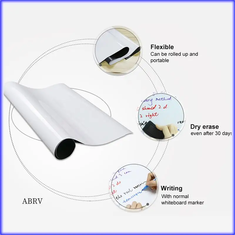 

Highly Recommended-Wall Sticker Decor Soft Magnetic Whiteboard Magnets Erasable Writing Board Magnet Office Marker Blackboard St