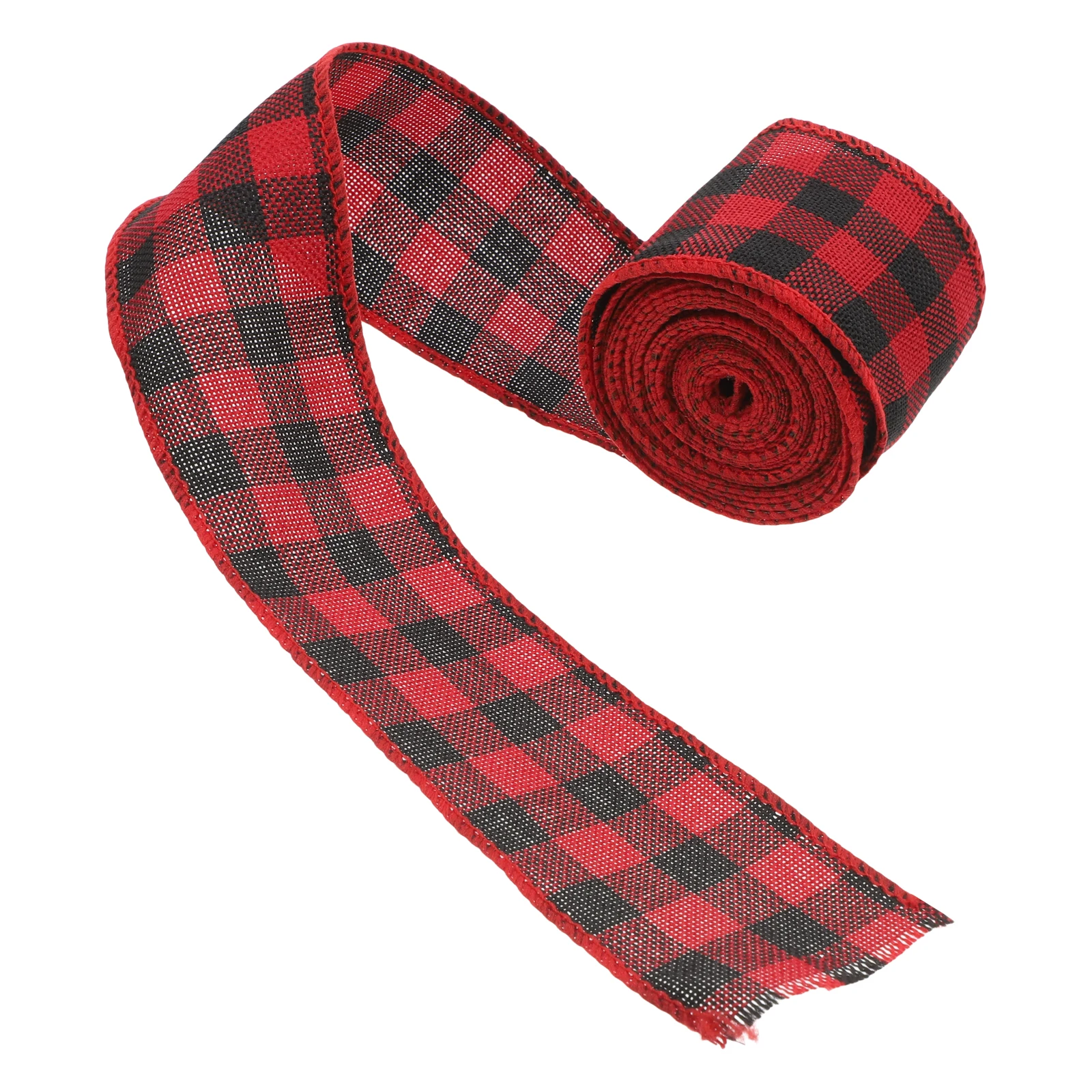 

5cm Plaid Burlap Ribbon 4 5M Gift Packaging Presents Christmas Decorative Fabric Bow Wired Edge Ribbon Roll Present Wrapping