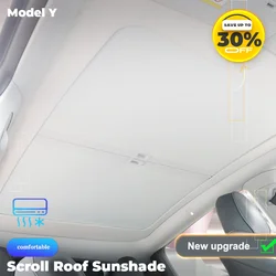 2023-2024 Modely parasole modello 3 tetto ombra Scroll originale auto parasole lucernario isolamento solare per Tesla 2017-2024