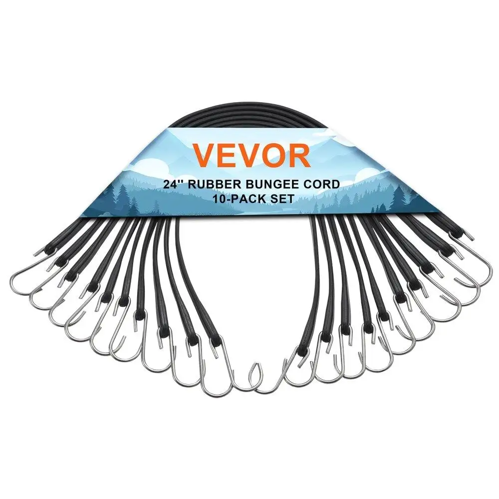 

10 Pcs Flat Bungee for Cord Set 20 mm Heavy Duty Bungee Straps with S-Hook