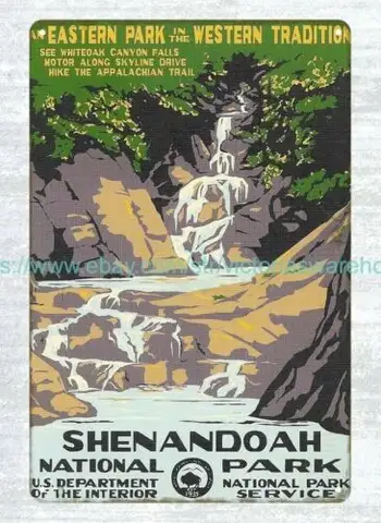 1p, Shenandoah 국립공원 WPA 포스터 금속 주석 표시 양조장 바 아트