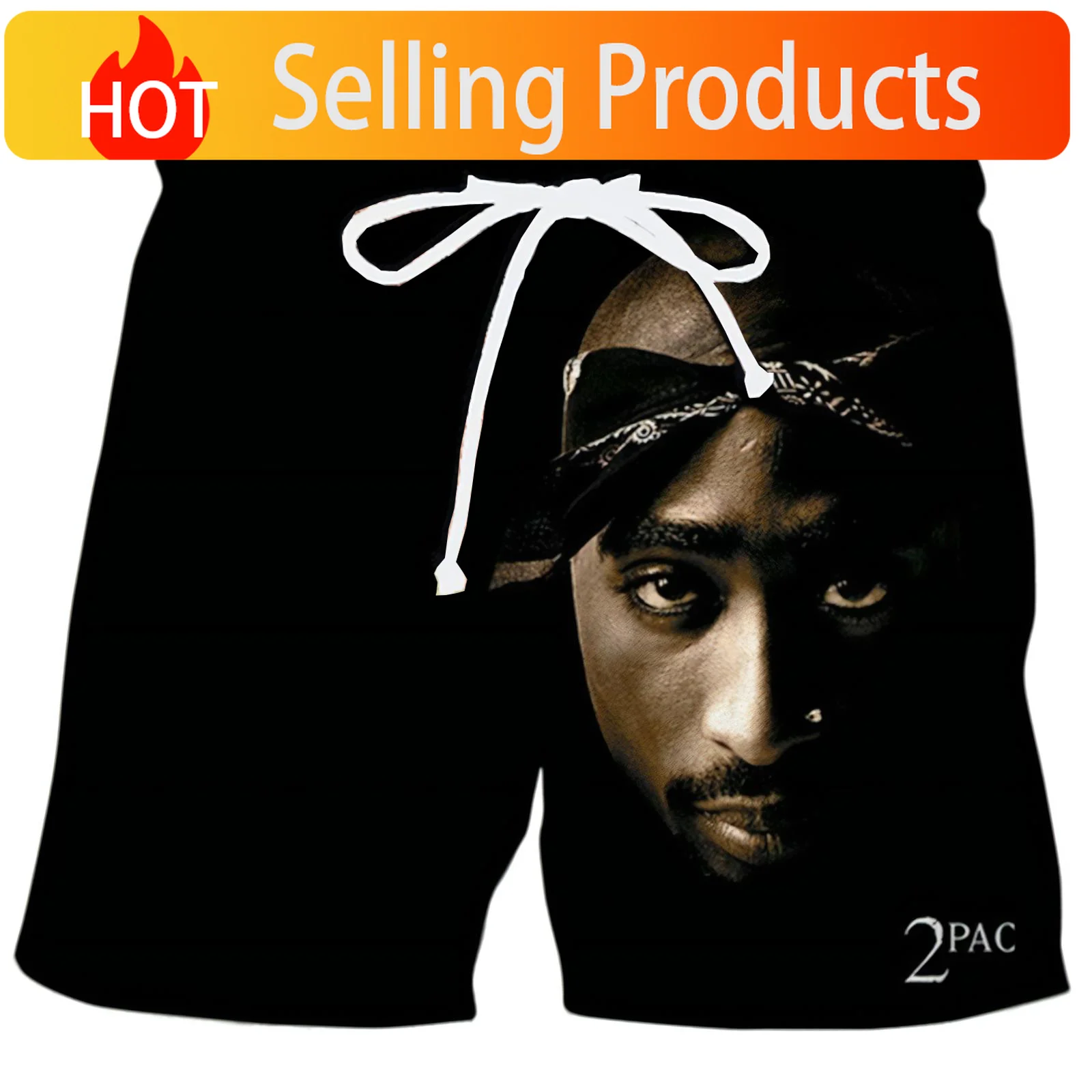 Hot Rapper 3D Prited Personalized Design Men's Shorts 2Pac Tupac Character Mens Short Pants Male High Street Out Sweatpants