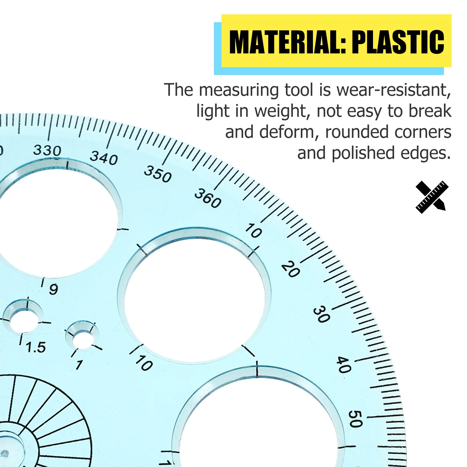 1Set Multifunctional Geometric Drawing Ruler Set Precise Protractor Measuring Tool for Students Office School Use Drawing