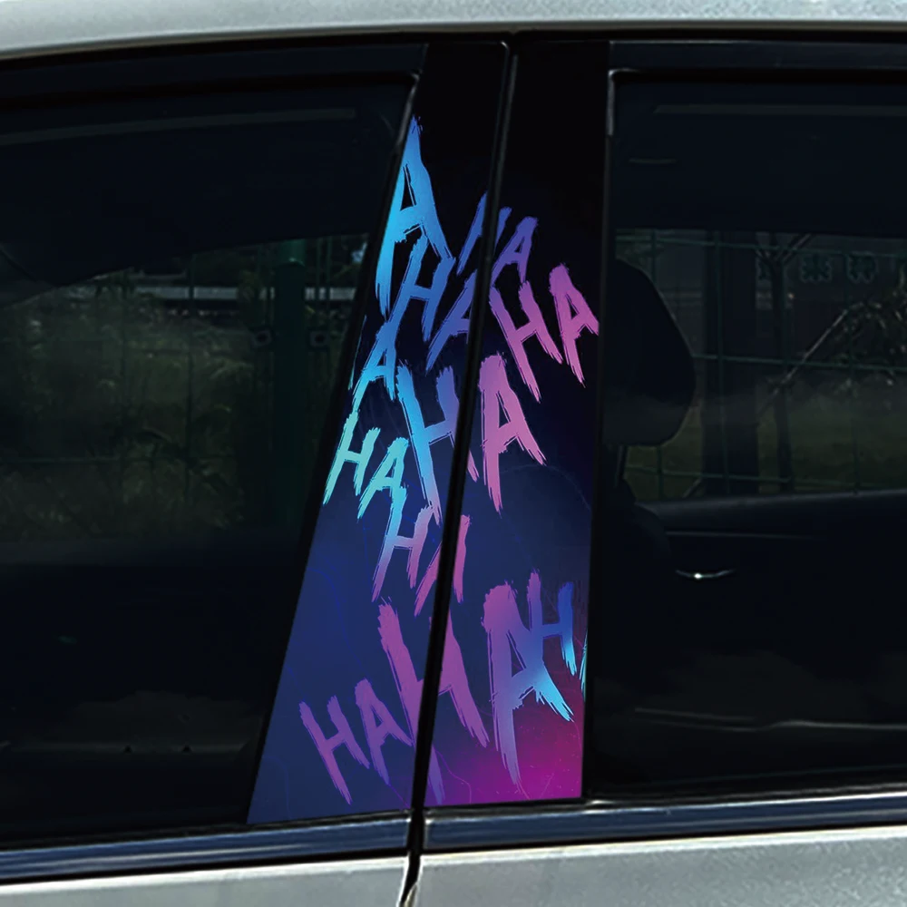 Joker HAHAHAHA Car Stickers DIY Car B-pillar Cover Scratches Waterproof Durable Cartoon Automobile Decoration Auto PET Decals view 6