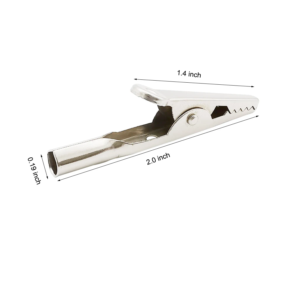 10/20 قطعة 51 مللي متر مقاطع التمساح المعدنية التمساح الكهربائية اختبار كابل الرصاص التحقيق كليب مشابك البطارية 10A الفضة