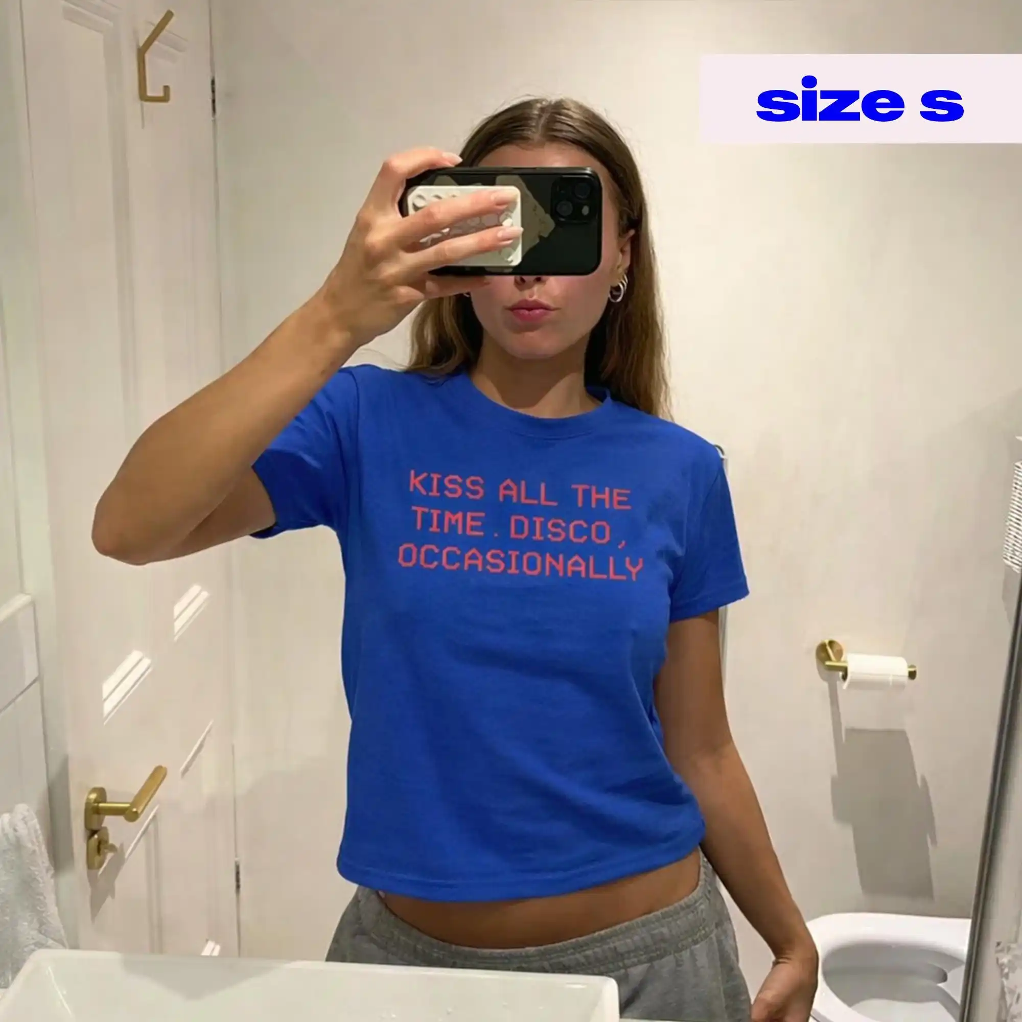 Kiss All The Time. Disco Occasionally Baby Tee T-Shirt Top Harry Style Album Merch New Tour Concert