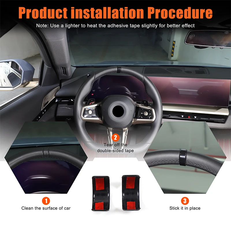 ABS Black For BMW 5 Series G60 2024+ X3 G45 2025 Car Steering Wheel Return To The Correct Mark Trim Cover Sticker  Accessories