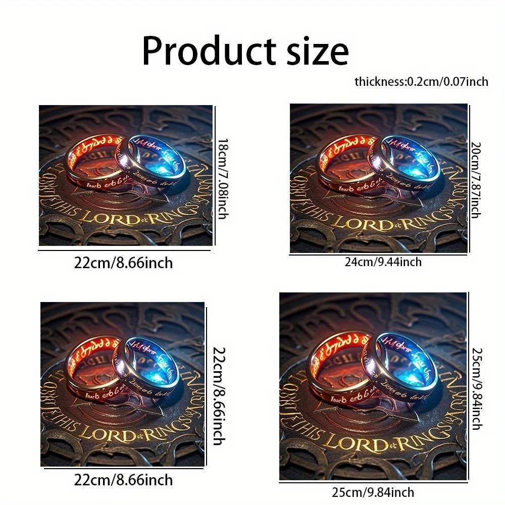 Ring Design Pattern Square Small Mouse Pad Anti-Slip Rubber Base Portable Office Desk Pads Computer Notebook PC Accessories