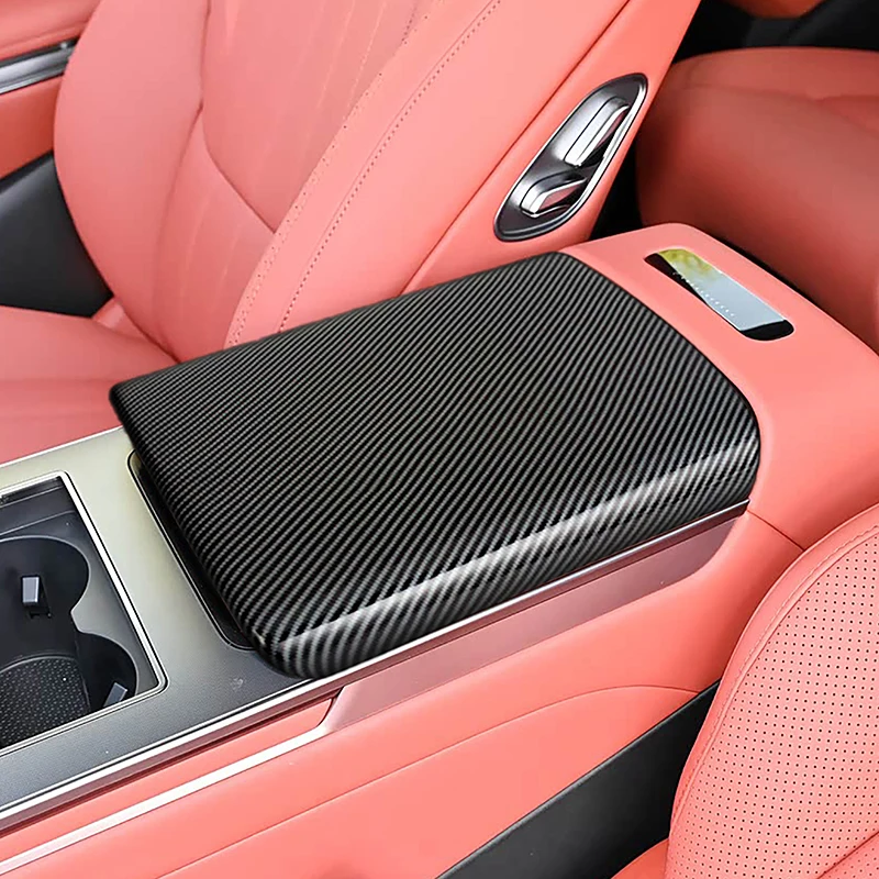 

Carbon Fiber Color Center Console Armrest Box Panel Decoration Cover Trim For BYD Tang 2025 Car Styling Interior Accessories