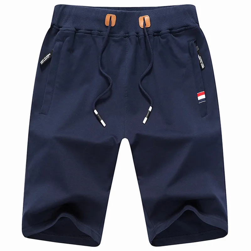 

Summer Large Size Five-Point Cotton Shorts Knitted Sporty Casual Thin Men's Pants Loose Fit Straight Leg mid Waist