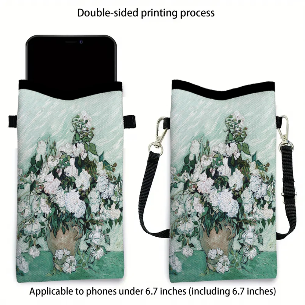 

Painting CrossbodyPhoneBag AdjustableDetachable StrapDesigned ForWomen CrossbodyBag Convertible ShoulderBag6.20