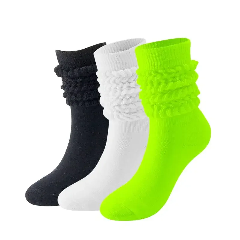 Children Long Tube Socks Kids Sports Loose Fit Socks Autumn Winter Warm Windproof Solid Color Running Cycling Stockings