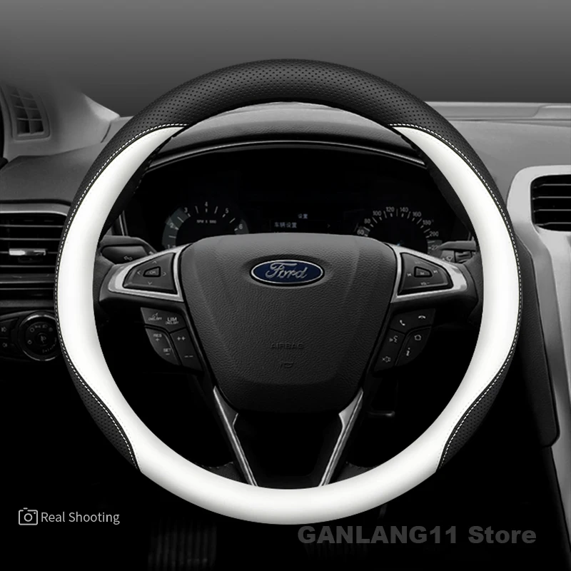 الجلود غطاء عجلة القيادة سيارة لفورد ايكوسبورت رينجر اكسبلورر F-150 F-250 سلسلة إقليم التركيز 2025 اكسسوارات السيارات