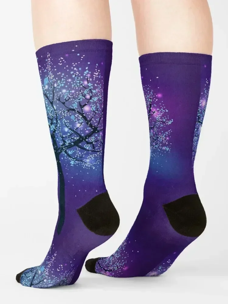 جوارب شجرة سحرية أرجوانية جديدة في أحذية المشي لمسافات طويلة جوارب مضحكة جوارب بناتي للرجال #4