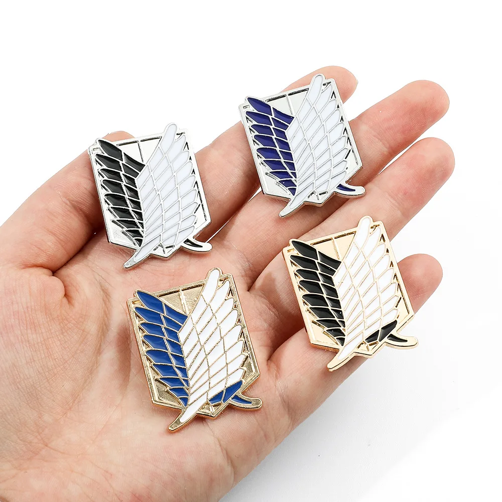 Anime Attack on Titan Enamel Brooch Eren Jaeger Mikasa Ackerman Jiyuu No Tsubasa Cartoon Lapel Badge Adornment Gift Wholesale - Image 6