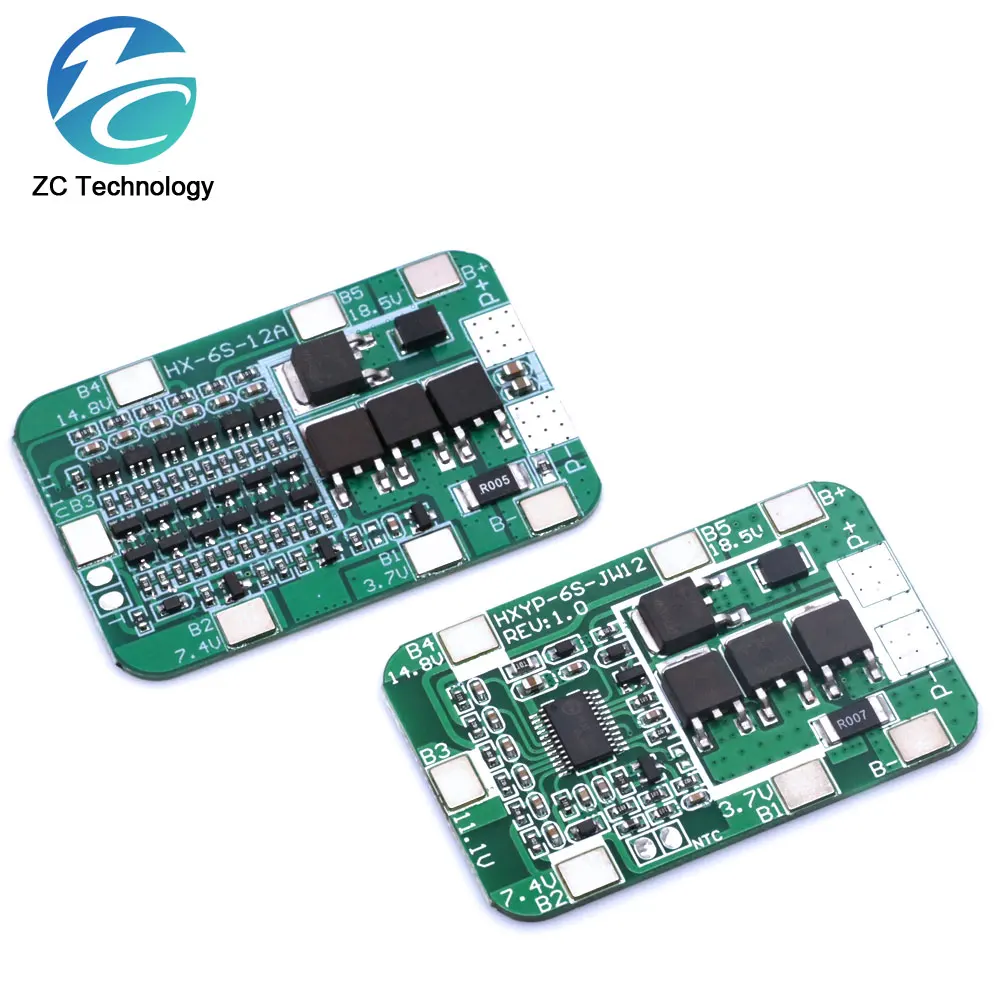6s 15a/25a 24V 25,2 V Platine BMS Schutz platine für 6er Pack Li-Ionen-Lithium-Batterie zellen modul Neuzugang