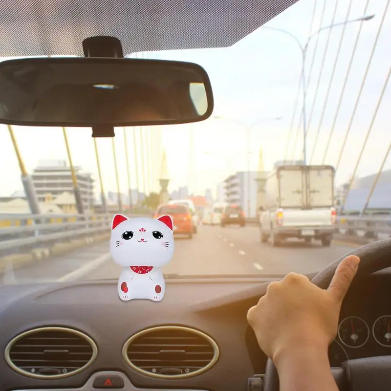 Solar Dancing Cat Car Dashboard Interior Decoration Cartoon Creative Unique Animal Shape Statues For Desk Vehicle Decoration