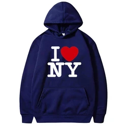 2023 Spring and Autumn I Love NY Pritned Hoodies Men's and Women's Fashion Casual Hooded Pullover Sweatwear